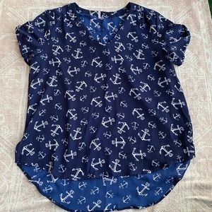Navy Anchor Blouse
